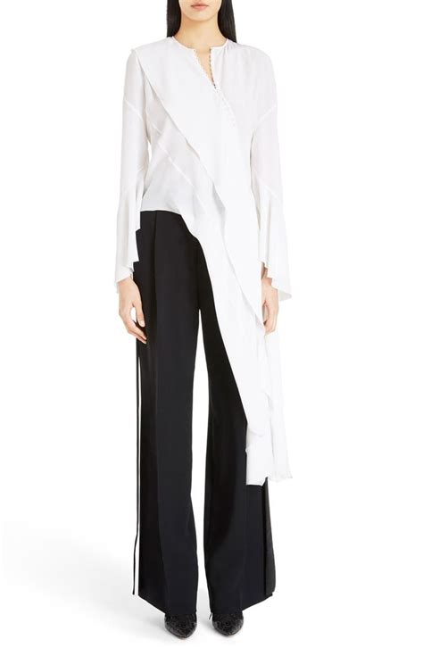 asymmetrical silk blouse by givenchy|givenchy shirts for women.